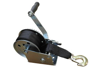 ハンドウインチ 手巻きウィンチ ベルト付き トレーラー牽引最大負荷 1200LBS (約544Kg)スチール製 2カラー選択可