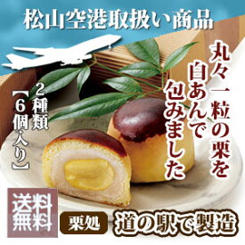 【送料無料】栗菓子「栗まんじゅう2種類の6個セット」【松山空港人気商品】手土産 贈答 プレゼント ギフト 和栗 和菓子 甘露煮 渋皮煮 想い栗 想われ栗