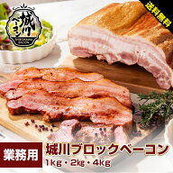【送料無料】業務用「ブロックベーコン」1kg 2kg 4kg オリジナルベーコン ベーコン 愛媛県産豚肉 冷凍肉…