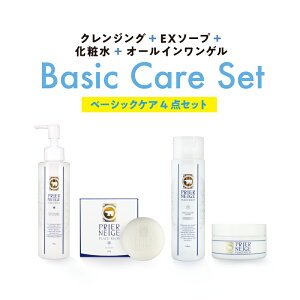 【10%OFF】ベーシックケア4点セット(クレンジングジェル+洗顔石鹸+美白化粧水+美白オールインワンゲル)【送料無料】