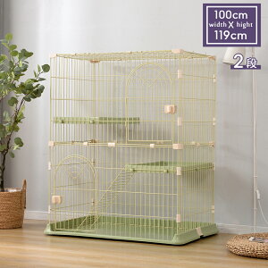 猫 ケージ キャットケージ ネコケージ 多頭飼いペットケージ 2段 1~2匹 キャットハウス サビにくい 樹脂塗料 飛び出し防止 逃走防止 留守番 保護 子猫 猫用品 ペット用品 おしゃれ 可愛い 新