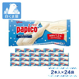 江崎グリコ パピコ ホワイトサワー 160ml（80ml×2本入）×24袋 | パピコサワー papico 発酵乳 甘酸っぱい 爽やか フローズンスムージー チューブ ロングセラー グリコ アイス まとめ買い
