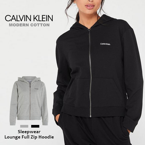 カルバンクライン Calvin Klein レディース パーカー スウェット ブランド 薄手 モダン コットン グレー ブラック CK ロゴ 黒