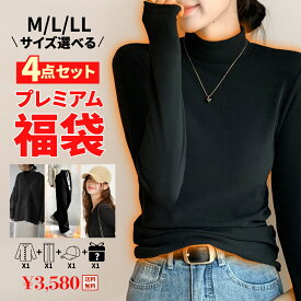 福袋 服 レディース 2025 選べる福袋 人気 冬 秋 おすすめ お得 福袋 2025 プレミアム 福袋 4点セット 福袋 レディース ハッピーバック シンプル ベーシック デザイン 着回し 安い お得 ビッグ 冬【送料無料】サイズ選べる S M L LL