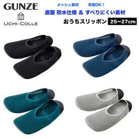 GUNZE グンゼ ウチコレ おうちスリッポン メッシュ素材 メンズ 25-27cm ルームシューズ AUZ201