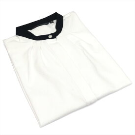 【10%OFF】【SALE】【デザイン】 COFREX 配色衿ギャザー 五分袖 レディースシャツ