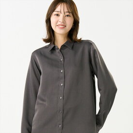 【29%OFF】【SALE】【まとめ買いクーポン対象】【公式】東京シャツ サテン ワイドシルエット レギュラー衿 シャツ 長袖 レディース