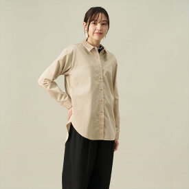 【20%OFF】【SALE】【Pitta Re:)】 カジュアルシャツ オーバーシャツ 長袖 形態安定 ベージュ レディース