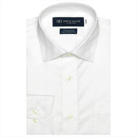 【超形態安定】 プレミアム ワイド 長袖 形態安定 ワイシャツ 綿100%