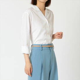 【15%OFF】【SALE】オープンカラー 長袖 形態安定 レディースシャツ