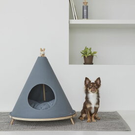 【公式】shesay PETテントハウス H65cm ペット 猫 犬 小型犬 テント ハウス 室内用 ウッド 綿 天然素材 クッション付 プレゼント ギフト 旧:SHISEI-Hornplease