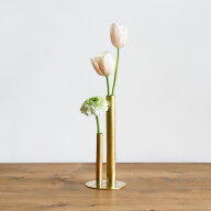 【在庫限りの特別価格】公式 shesay 高さの異なるシリンダーが並んだ BRASSのフラワーベース 花瓶 おしゃ…