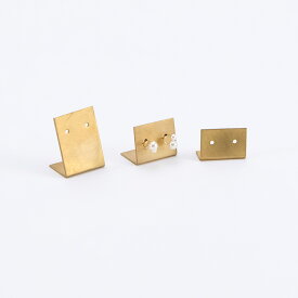 【公式】shesay BRASSプレートピアスホルダー 高さ4cm 2.5cm 2cm BRASS ブラス 真鍮 スタンド プレート アクセサリー ピアス シンプル ディスプレイ 什器 ハンドメイド 旧:SHISEI-Hornplease