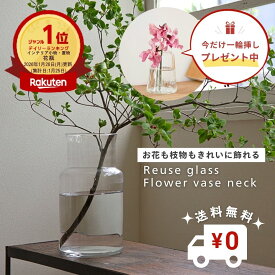 【今だけ小さな花瓶プレゼント&送料無料】1/26ランキング1位 高レビュー 公式 shesay リューズガラスフラワーベース ネック 花瓶 高さ26cm 枝物 枝 おしゃれ 大きい 口が広い 洗いやすい ガラス ガラス花瓶 透明 インテリア リサイクル 花器 花束 プレゼント 卒業式 入学式