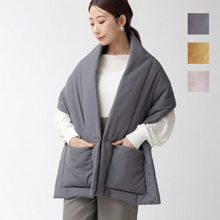 楽天市場】公式 shesay 中綿 ポケット付き キルティングショール 全3色 