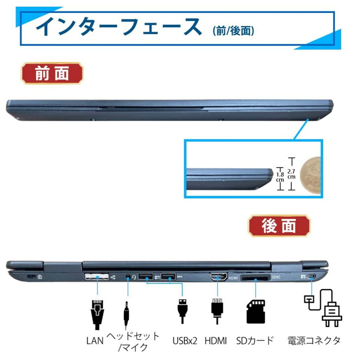 楽天市場】中古ノートパソコン NEC エヌイーシー VersaPro VH-4 第8 