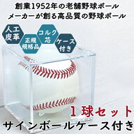 野球ボール サインボール 1球 ケース付き 寄せ書き 人工皮革 ケース ブランド 高品質 硬球 サインボール …