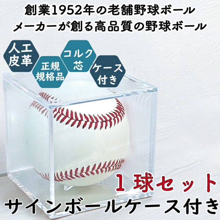 楽天市場】野球ボール サインボール 1球 ケース付き 寄せ書き 人工皮革 