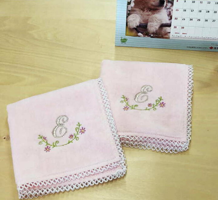 楽天市場 誕生日 プレゼント イニシャル イニシャルeのタオルハンカチピンク2枚 ハンカチ イニシャル 刺繍 ハンカチ マザー 記念品 名入れ プレゼント 女性 タオルハンカチ ギフト イニシャル刺繍ハンカチ ギフト ハンカチ 名入れ 女性 内祝い お返し ハンドタオル