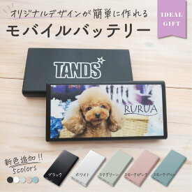 モバイルバッテリー 文字入れ オリジナルデザイン デザインフリー 自由にデザイン 写真プリント 記念写真 卒業記念 卒業祝い プレゼント ギフト 推し活 ノベルティ モバイル充電器 モバ充 10000mAh 大容量 災害時に安心 備え くすみカラー ピンク グリーン ブルー スモーキー