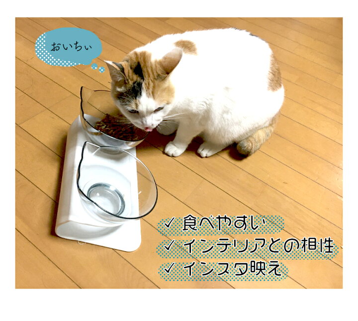 猫耳 フードボウル 犬猫兼用 食器 ペット 餌やり 透明 洗える