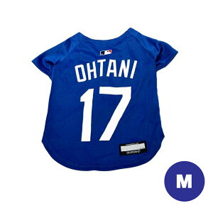 犬 服 シャツ 前あき MLB公式 ドジャース 大谷翔平 選手 モデル ジャージ ( ビジター 青 ) ユニフォーム 背番号 17 OHTANI ペット ウエア ウェア 犬用 ペット用 ブルー マジックテープ