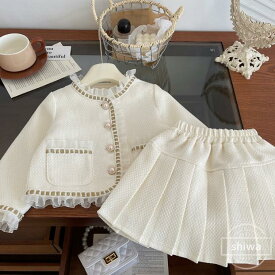 【送料無料＆P5倍】卒園式 入学式2点セットスーツ 女の子 フォーマル キッズ スーツ パールステッチ シングル ジャケット 発表会 入園式 こども 子供服 スーツ 卒業式 小学校 子供 女児 フォーマル セットアップ 女子スーツ 韓国子ども服 90 100 110 120 130 140cm