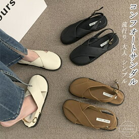 【送料無料】コンフォートシューズ フラットサンダル ストラップ ペタンコ グルカサンダル レディース シューズ サンダル