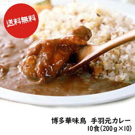 送料無料 博多食材工房 家庭用 博多華味鳥 手羽元カレー 10食セット 067-756-10