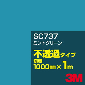 3M SC737 ミントグリーン 1000mm幅×1m切売／3M スコッチカルフィルム Jシリーズ 不透過タイプ／カーフィルム／カッティング用シート／緑（グリーン）系