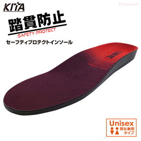 KITA No.6950 セーフティプロテクトインソール 【24.0cm～30.0cm 男女兼用】特殊繊維使用で踏貫防止！釘・ガラス片・廃材など、足を危険物から守ります。 インソール　中敷き　踏貫防止　防災グッズ rev