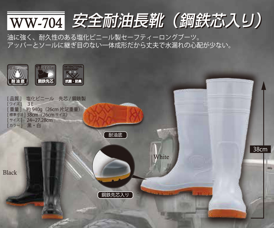 楽天市場】WORLD WORKS WW-704 安全耐油長靴 【24〜27・28cm】 油に 