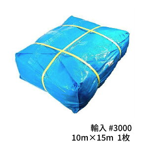 ブルーシート#3000 輸入 厚手 10m×15m 1枚(1梱包) (SK) <法人宛限定>| 敷物 対策 海水浴 キャンプ 行楽 花見