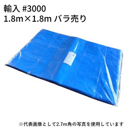 ブルーシート #3000 輸入 1.8m×1.8m (約2畳) バラ1枚 (T) ｜ 敷物 対策 海水浴 キャンプ 行楽 花見