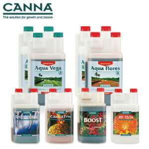 水耕栽培の液体肥料 CANNA AQUA キャナアクア ベース肥料1L+活力剤 250ml セット Hydroponic Nutrients