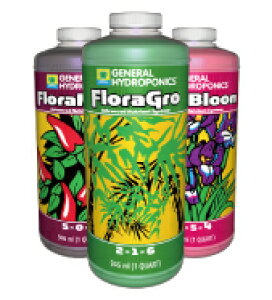 ���k�͔|�̉t�̔엿 GH Flora �t���[�� 946ml ������3�{�Z�b�g �t�̔엿 Hydroponic Nutrients