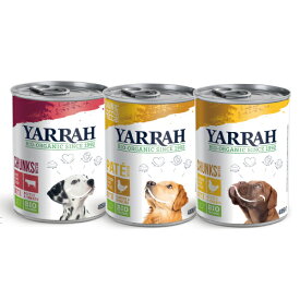 オーガニック ドッグフード [5%OFF] 缶詰全3種類お試しセット(犬用) YARRAH ヤラー チキンパテ/チキンチャンク/ビーフチャンク 犬 ごはん 口臭 涙やけ 無添加 グレインフリー 遺伝子組み換え作物不使用 スピルリナ 体臭改善 離乳食