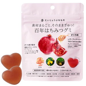 【数量限定】だいじょうぶなもの 百年はちみつグミ ざくろ味(49g(14粒))【たかくら新産業】