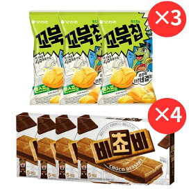 【即日発送】父の日 オリオン ビチョビ チョコ ビスケット 4個 と コブクチップ 65g 3袋 セット 選べる スナック 3種の味 チョコチュロス スイートコーン スパイシー 韓国お菓子 韓国 スナック お菓子 チョコ ビスケット 人気 チョコレート