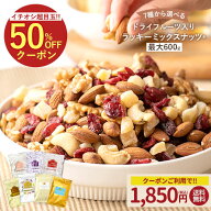 ＼今だけ★50％OFFクーポン／ミックスナッツ ナッツ 最大600gドライフルーツ入りミックスナッツ くるみ …