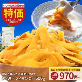 タイ産マンゴー 500g ドライ マンゴー タイ産 ドライマンゴー 砂糖控えめ お試し 端っこ 不揃い スイーツ ドライフルーツ マンゴー 送料無料 保存食 非常食 訳あり 細切りタイプ スティック状 ダイエット
