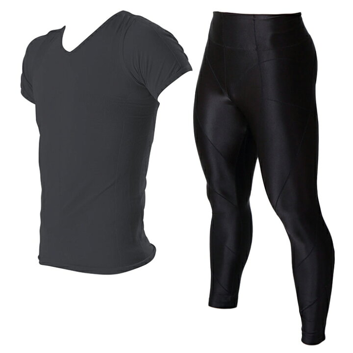 楽天市場 加圧シャツ 長袖 加圧 スパッツロング メンズ 上下セット 加圧インナー メンズ ロングパンツ ロングスパッツ Vネック 半袖 コンプレッションウェア 着圧 補正下着 スパルタックス スポーツインナー 送料無料 ２点セット カラダノミライ 自然通販