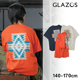 グラソス(GLAZOS)【Penfield】【防汚加工】ネイティブ柄バックプリント半袖Tシャツ 子供服 男の子 キッズ ジュニア 130cm 140cm 150cm 160cm 170cm 小学生 中学生 グラゾス Tシャツ おしゃれ トップス 春 夏 別注