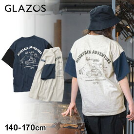 グラソス(GLAZOS)【Penfield】【防汚加工】バイカラーバックプリント半袖Tシャツ 子供服 男の子 キッズ ジュニア 130cm 140cm 150cm 160cm 170cm 小学生 中学生 グラゾス Tシャツ おしゃれ トップス 春 夏 別注