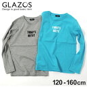 【GLAZOS】フロッキーロゴプリント長袖Tシャツ 子供服 男の子 カジュアル アメカジ キッズ ジュニア プチプラ トップス ロンT 120cm 130cm ...