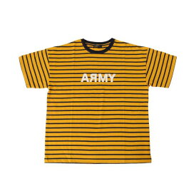 グラソス(GLAZOS)天竺・ドロップショルダーARMYロゴボーダー半袖Tシャツ 子供服 男の子 キッズ ジュニア 130cm 140cm 150cm 160cm 170cm 小学生 中学生 グラソス 半袖 Tシャツ おしゃれ トップス 【outlet】