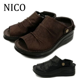 ニコ NICO サンダル 4039 靴 厚底 2way 日本製 本革 天然皮革 【レディース】