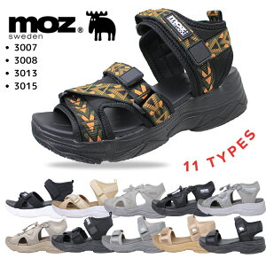 モズ MOZ サンダル 厚底 レディース クロ ベージュ ホワイト グレー シルバー オレンジ ストラップ マジックテープ スポーツ スポサン 3007 3008 3013 3015 カジュアル 靴 おじゃれ 【レディース】