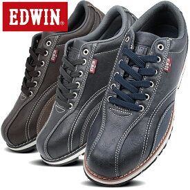 EDWIN EDM-4555 エドウィン ローカット スニーカー シューズ ブラック ダークブラウン ネイビー 【メンズ】
