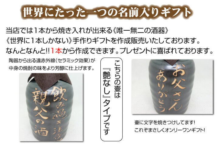 楽天市場】名入れオリジナル壷 吉四六型黒 つぼ陶器 1本 720ml 名入れ 
